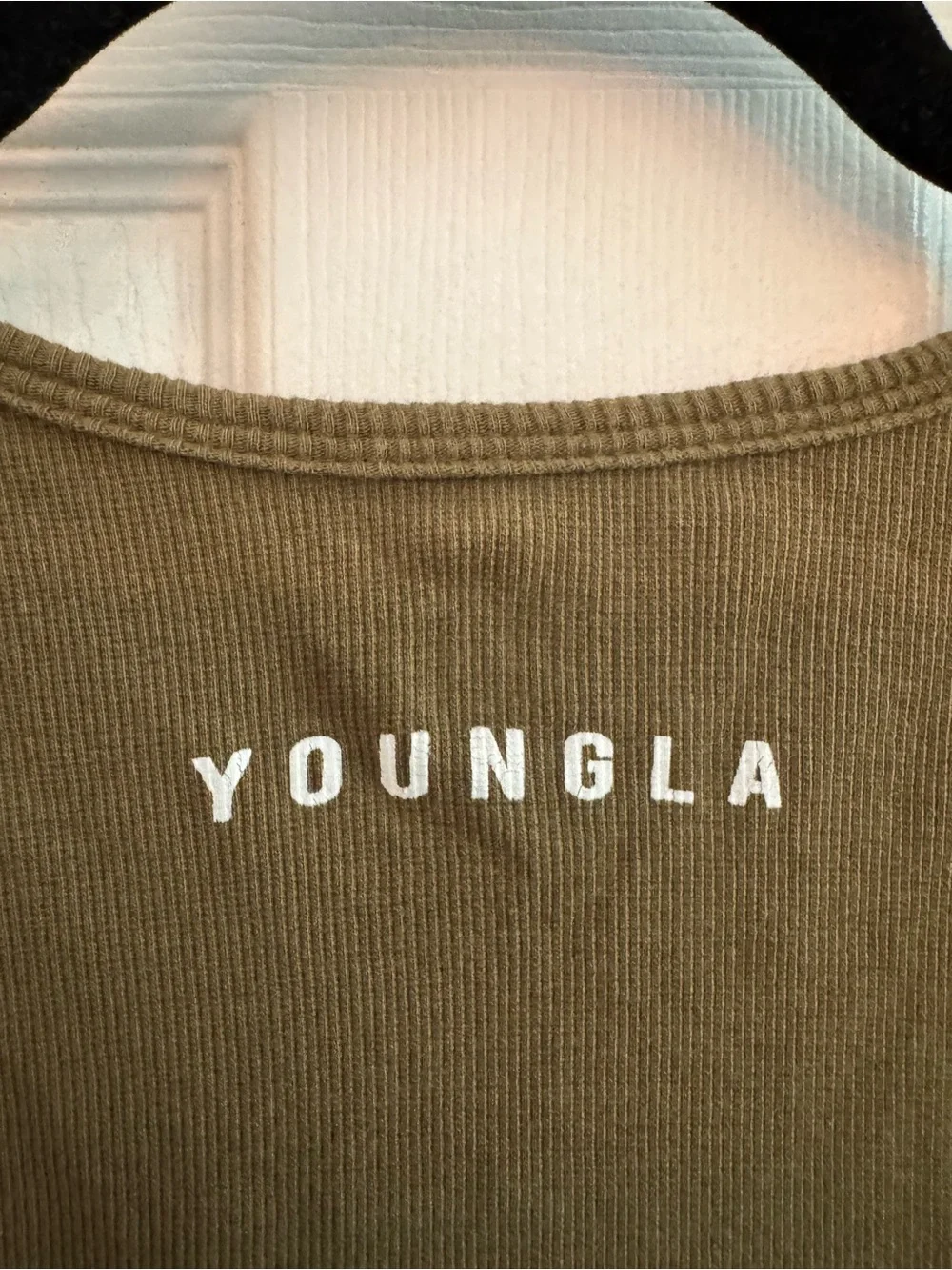 YOUNGLA Ribbed Men’s Green Gym Workout Tank Size Medium